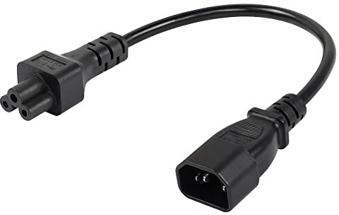 CERRXIAN C14 auf C5 Stromkabel, IEC 320 Mickey Mouse C5 Buchse auf C14 Stecker Konvertierungskabel 18AWG 10A 250V C5 auf C14 AC PDU Netzteil 0,3 m/11,8 Zoll