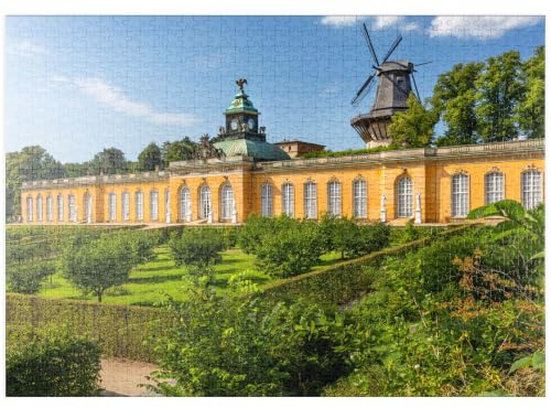 MyPuzzle Rokokopalast Neue Kammern mit der Windmühle im Schlosspark von Potsdam - Premium 1000 Teile Puzzle - MyPuzzle Sonderkollektion von Puzzle Galaxy