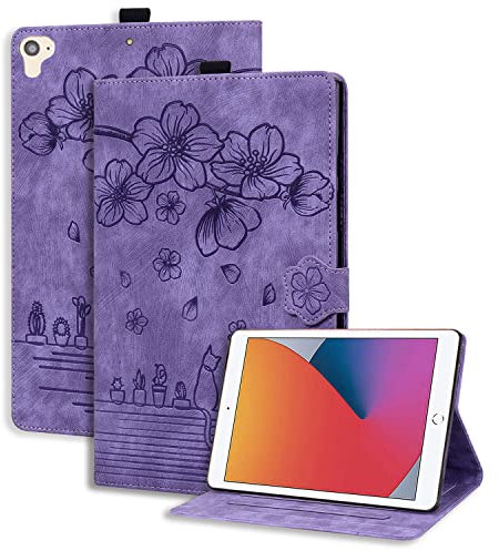 Succtopy Funda para iPad (9,7 Pulgadas, 2018/2017 Modelo, 6ª / 5ª generación),Ultra Slim PU Protectora Tableta Cover iPad 9,7,Carcasa con Función de Soporte para iPad Air 2/Air 1,Violeta