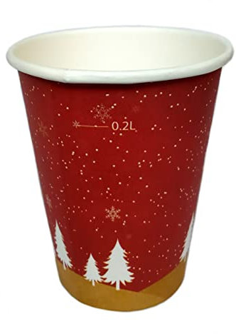 250 x 0,2l Glühweinbecher, Pappbecher Einwegbecher Coffee to Go Becher Weihnachten EXKLUSIV …