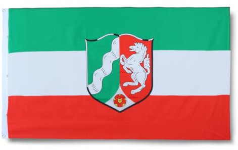 Sonia Originelli premium Fahne für jede Gelegenheit - hissfertig & wetterfest -Größe: ca. 90 x 150 cm, Farbe: Nordrhein-Westfalen