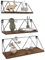 EYMPEU Rustic Floating Shelves with Brackets, Wall Shelves Set of 3 for Living Rooms, Bedrooms, Kitchens, Offices, Modern Home