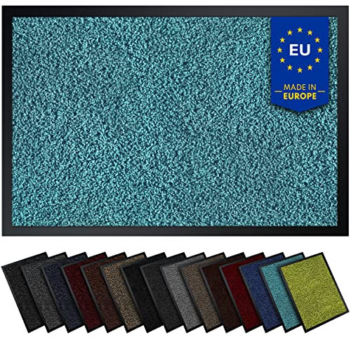 Gentle North Hochwertige Fußmatte türkis 80x120 groß für Innen & Außen - Schmutzfangmatte rutschfest, waschbar & wetterfest - Fussmatte für Eingangsbereich & Aussenbereich - Läufer Flur dünn