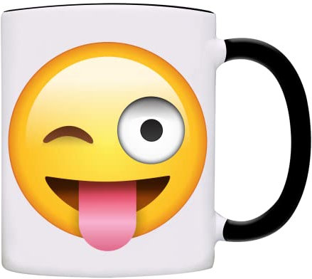 0156 Kaffeetasse mit Aufschrift We send each other, Schwarz