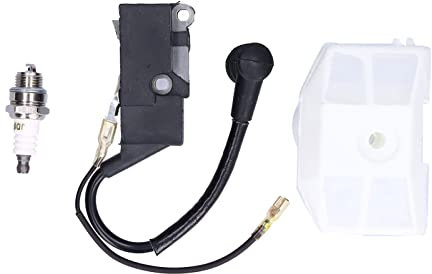 Kit Bobina di Accensione, Kit Filtro Aria Bobine di Accensione Coperchio Filtro Aria Candela per Motosega 4500 5200 5800 45cc 52cc 58cc
