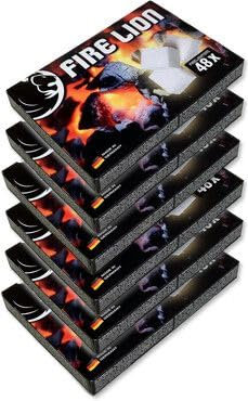 FIRE LION Grillanzünder Anzündwürfel Kohle- BBQ- Ofen- Kamin- Anzünder, 3 Packungen (144 Würfel)