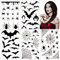 BOFUNX 5 Blätter Fledermaus Spinne Temporäre Tattoos Spinnennetz Gesichts Tattoo Aufkleber Spinnen Tattoos für Halloween Cosplay Makeup Gruselparty