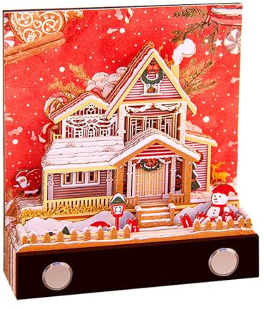 Weihnachten Schreibtisch Kalender, 2024 Kalender Memo Pad, Kreative Schreibtisch Kalender DIY Notizen Notizblock, 3D Kunst Kalender Papier Schnitzen Geschenk Haus