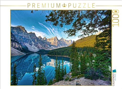 CALVENDO Puzzle Das beeindruckende Panorama über den Moraine Lake zeigt die ganze Schönheit der kanadischen Rocky Mountains. | 1000 Teile Lege-Größe 64 x 48 cm Foto-Puzzle für glückliche Stunden