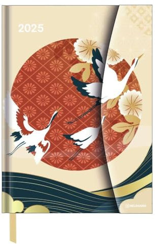 N NEUMANNVERLAGE - Japanese Papers 2025 Diary, 16x22cm, Taschenkalender mit Magnetverschluss und Lesebändchen, Tasche für Visitenkarte, Jahres- und ... internationales Kalendarium: Magneto Diary