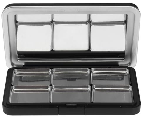 Lurrose 1stück Tragbare Mehrfach-eyeshadow-box Nachfüllbare Blush Und Lippenstift-organizer Kompakte Make-up-platte Für Reisen Lidschatten Und Kosmetikaufbewahrung Schwarz