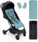 Interbaby Colchoneta Silla Paseo Universal para Verano | Transpirable y Cómoda | Funda Carro Bebe 100% Algodón, 84x34cm, Protectores para Arnés | Funda Silla Paseo Liso Verde