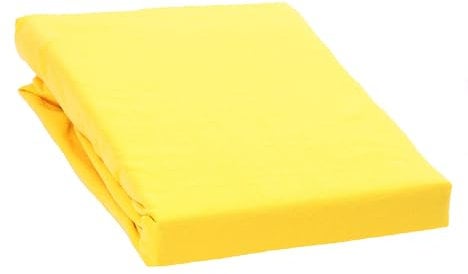 Tibex, Spannbettlaken De Luxe, für hohe Matratzen, 90x200cm - 100x220cm - hoher 30 cm, Bettlaken mit Gummizug, Spannbetttuch bis 30 cm Matratzenhöhe, Baumwolle 95%, 5% Elastan (Gelb)