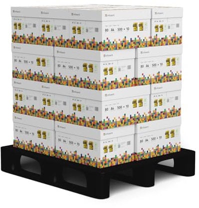 Infowerk Druckerpapier Kopierpapier 500-150000 Blatt A4 80g Premium Weiß Testsieger PEFC (100.000 Blatt - Palette)