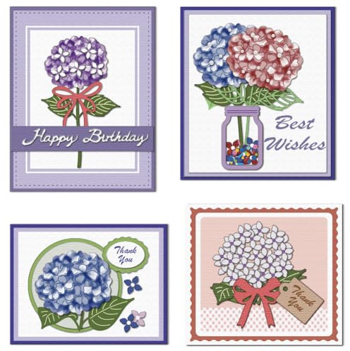 DELORIGIN Hydrangea Die Cuts for Card Making, Carbon Steel Frame Die Cuts Albums Cutting Dies Scrapbooking Embossing Template Dies for Birthday Wedding DIY Gift Party Greeting Cards Photo Album Paper