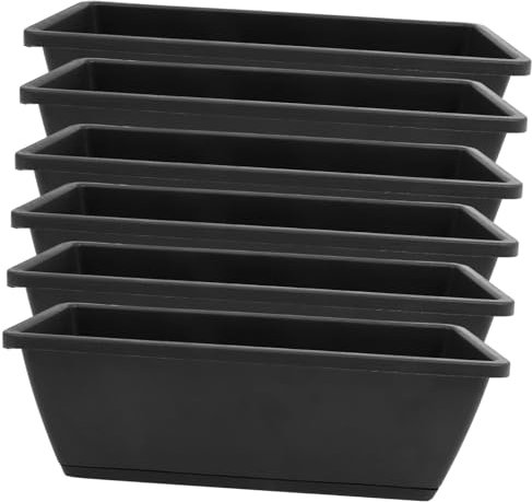 Happyyami 6stücke Pflanzgefäß Aus Kunststoff Balkonpflanzgefäß Rechteckige Pflanzgefäße Für Pflanzen Im Außenbereich Töpfe Für Gemüse Blumentöpfe Für Gartenarbeit