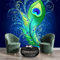 JSCWDET Artistic Swirls Mural Wallpaper Peacock Feathers Wallpaper for Bedroom Living Room TV Background Large Mural Sofa Wall (not self-Adhesive),300 × 210 cm