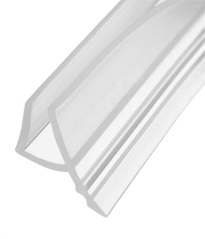 Transparente H-förmige Duschtürdichtung, 200 cm Länge, rahmenlos, Glas, Duschtürdichtungsstreifen, weich (6 mm)