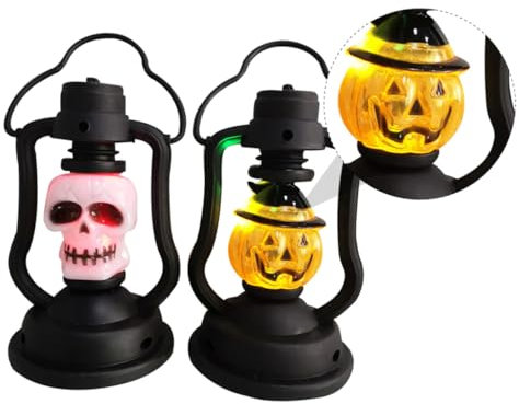 HOMSFOU 4piezas Linterna De Calabaza Led Unidades Para Halloween Diseño De Linterna Portátil Luz De Colores