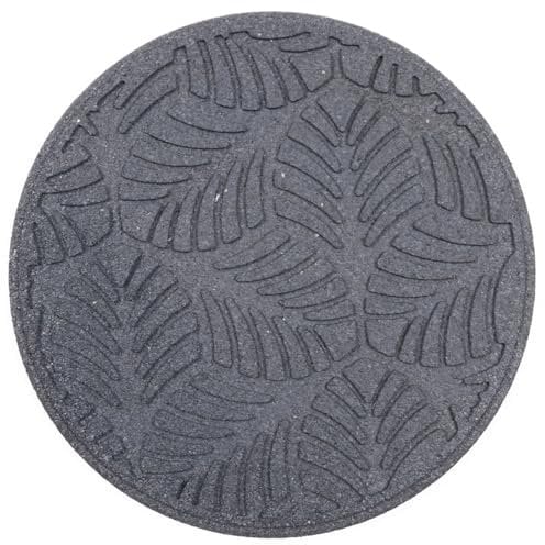 Nicoman GEO LEAF Decorative Garden Stepping Stone, Tropical Leaf Pattern, 46 cm Round (Grey, Pack of 1)