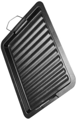 IWOWHERO Grillwerkzeug aus Edelstahl, Schwarz, für Grillzubehör | Antihaftplatte, Bratpfanne für Grill, Leicht zu Reinigen und Tragbar, Oktoberfest Party