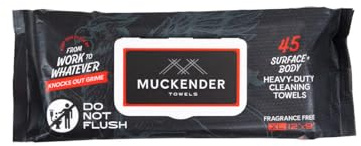 Muckender Heavy Duty Cleaning Wipes – Paint Prep & Degreasing – Flat Pack Travel Size Hand & Tool Cleaning Towels – Eco-Friendly, Unscented – (45 ct Flat Pack)
