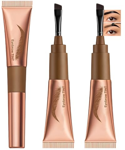 3 Unidades Tinte Cejas Peel Off, Marrón Gel Tatuaje Cejas Semi-permanente, Resistente y Antimanchas Tattoo Brow Peel-Off, Dura 3 Días (Marrón Claro)