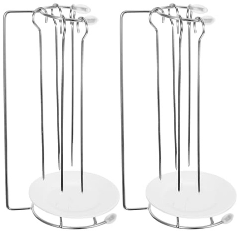 HEANUJJ Support à Barbecue Inoxydable 2 Pièces pour Brochettes, Porte-brochettes Suspendu Pratique, Accessoires de Grillades Cuisine Extérieure et Barbecue en Plein Air