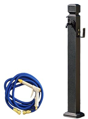 Columna de Agua para Jardín Exterior con Pistola de Agua 10m, Fuente de Jardín de Aluminio con Grifo de Latón, Poste de Agua Anticongelante(A,95CM/37.4IN)