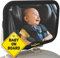 Royal Rascals Lockable Baby Car Mirror for Back Seat - Shatterproof Car Rear View Mirror w/360° Rotation, Adjustable & Sturdy Mount, Essentials for Newborn Safety + Baby on Board Sign, Black