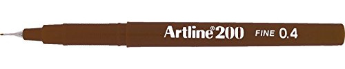 Artline 200 Brown Fineliner Technical Drawing Pens - Pack 12