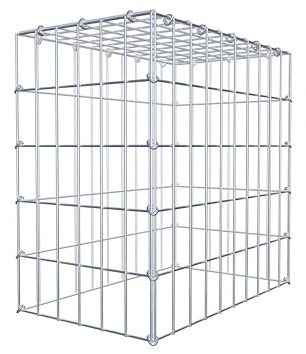 GABIONA Gabione zur Erweiterung (L x H x T cm: 50 × 50 × 30) – Steinkorb aus 4 mm Draht, C-Ring Verschluss mit Gratis-Zange – für Erweiterung in der Höhe, ohne Bodengitter – Gabionenzaun