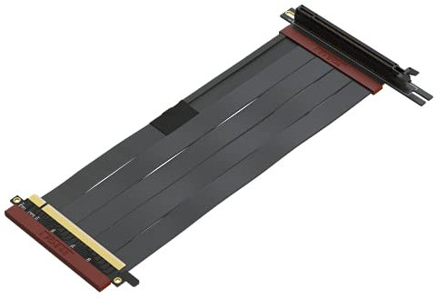 LINKUP - Ultra PCIe 4.0 X16 Riser Cable Shielded Gaming PCI Express Gen4 Reverse PCIE Connector w/ 270 Degree Socket (24cm) Compatible with NZXT H1 without screw