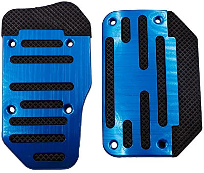ihreesy Fußpedal Auflagen,Aluminiumlegierung Brems und Gaspedal Auflagen Universal Automatikgetriebe Fußstütze Pedale Abdeckung Rutschfeste Bremspedalabdeckung Auto Gas Kraftstoff Pedal Cover,Blau
