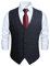 HISDERN Anzugweste für Herren Formale Weste Hochzeits Party Westen Plaid Klassisch Business Anzugwesten Marineblau 4XL
