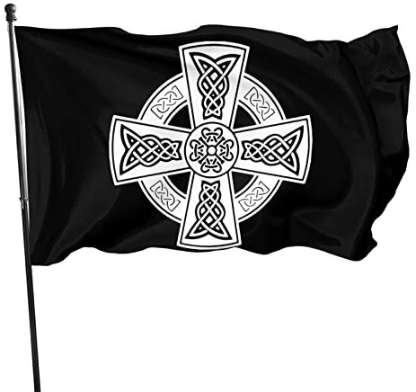 755 Drapeau Militaire Croix Celtique Symboles Celtiques Antiques De Pirate Résistant Extérieur Décoration Pelouse Pour Jardin Fête d'Anniversaire 90X150Cm