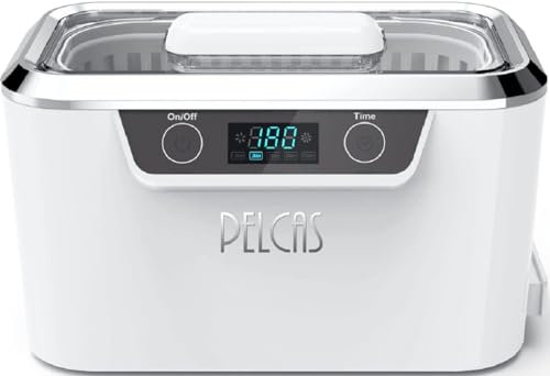 Ultraschallreinigungsgerät 800ml- PELCAS Ultraschallgerät Touchscreen Ultraschallreiniger mit LCD Anzeige & 5 Zeiteinstellungen 42KHZ Ultraschallbad für Uhren Schmuck Zahnprothesen Brille