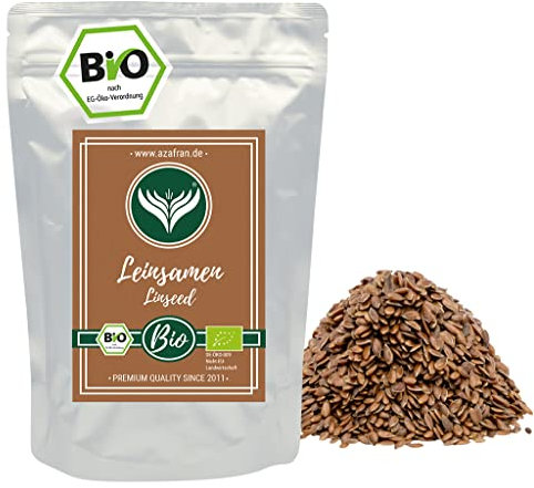 Azafran BIO Leinsamen braun ganz, braune Leinsaat, Leinsamenkörner (auch Flachssaat) 1kg