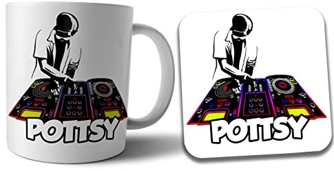 AK Giftshop Personalised DJ Mug and Coaster Gift Set