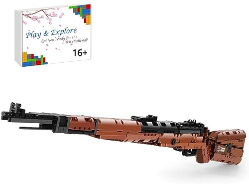 Technik Mauser Karabiner 98K Schießwaffe Modell Bauset, 1025 Gewehr Bausteine Bausatz Waffen mit Schussfunktion, Militärische Geschenk Spielzeug für Erwachsene, Kompatibel mit Lego Technic
