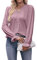 Coloody Chemisier Décontracté à Manches Longues et col en V pour Femme Elegant Tee Shirt Décontracté Loose Hauts Tunique-Rose-XXL