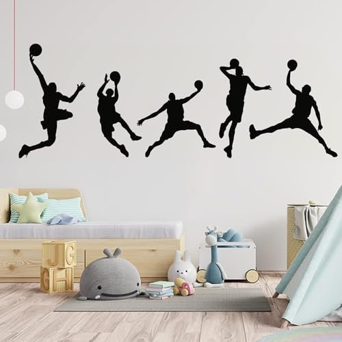 LUUFAN Basketball Wall Sticker Decor Wall Art Decal Removable DIY Vinyl Sports Ball Art Mural Wallpaper for School Living Room Bedroom (Basketball Sticker)