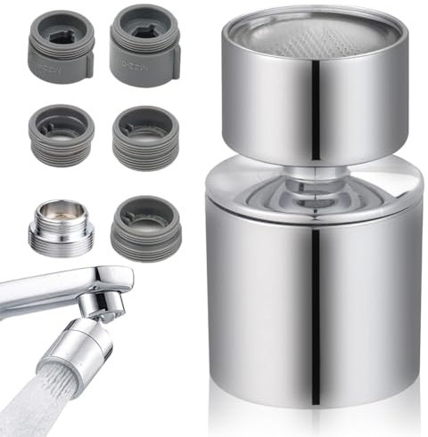 LOMUG Wasserhahn Aufsatz Schwenkbar, 360° Drehbar Doppelfunktion Wasserhahn Luftsprudler, M18 M20 M22 Strahlregler, Wasserhahn Bubble, Wassersparer für Brause Küche Badezimmer Tap Extension