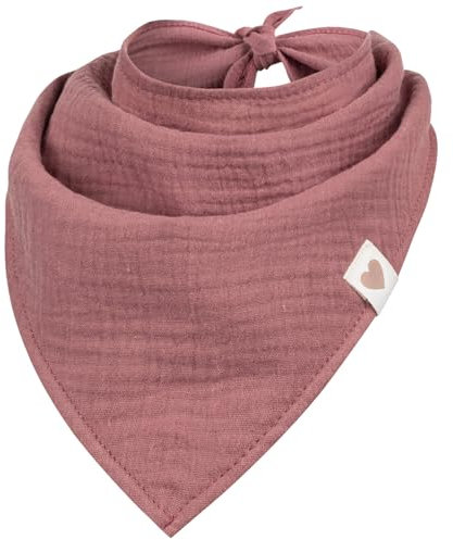 Smarilla Halstuch Dreieckstuch Bindetuch Kopftuch Uni Mädchen Junge Baby Musselin, Farbe: Bordeaux