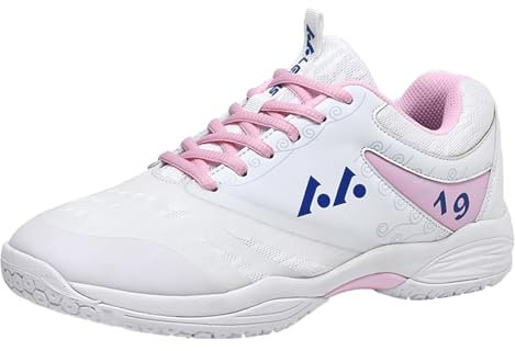 ZHENSI Scarpe da Badminton Scarpe da Tennis Leggere per Interni per Uomo Donna Antiscivolo per Gli Sport di Pallavolo Pickleball Squash,Rosa,41 EU