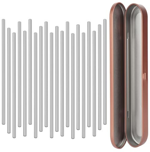 Coopay Pasadores de acero inoxidable para tabla de bloqueo, ganchillo, accesorios de tensor cuadrado Granny - 20 pasadores de varilla de 10 cm de largo, lisos para proyectos de ganchillo y ganchillo