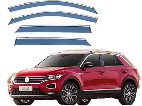 Qtywqh 4 stück Windabweiser Für VW T-ROC 2018+,Auto SeitenfensterVisier Sun Rain Guard Shade Shield Shelter Seitenfenster Luftabweiser