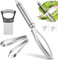 GZqiancang 4 Stk Fischentschupper Set, Edelstahl Fischschupper mit 2 Stk Klebehaken für Küche, Meeresfrüchte Märkte Alle Fische mit Großen oder Feinen Schuppen