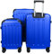 MY TRAVEL BAG Hartschalen-Koffer Reisekoffer ABS Koffer (Handgepäck-Mittel-Groß-Set) 4 Doppel-Rollen Trolley (Königsblau, 3er Set)