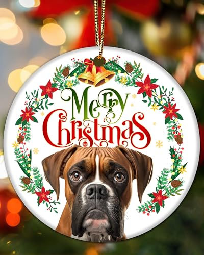 Boxer Dog Ornament for Christmas Tree Boxer Dog Gifts for Women Christmas Keepsake Decorations